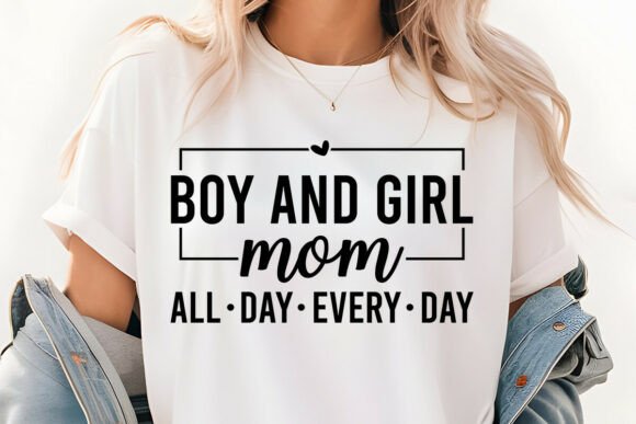 Boy and Girl Mom All Day SVG: A Versatile Graphic Design Asset for Crafts