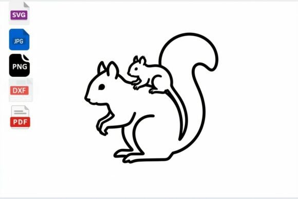 Cute Squirrel Mom and Baby SVG Cut File: A Versatile Graphic for Crafts