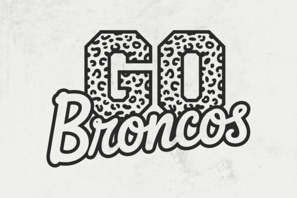 Go Broncos Leopard & Football Graphics for Crafts and Creative Projects