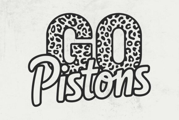 Go Pistons Leopard & Football: A Bold Graphic Design Asset for Creative Publishers