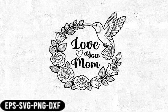 Love You Mom Floral Wreath SVG: A Practical Graphic for Crafts and Graphics