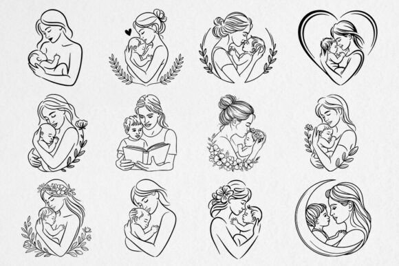 Mom and Baby SVG Bundle: A Must-Have Graphic Design Asset for Crafts