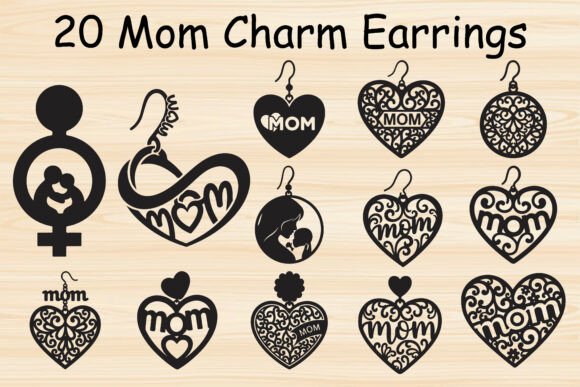 Mom Charm Earring SVG Bundle for Crafts and Graphics