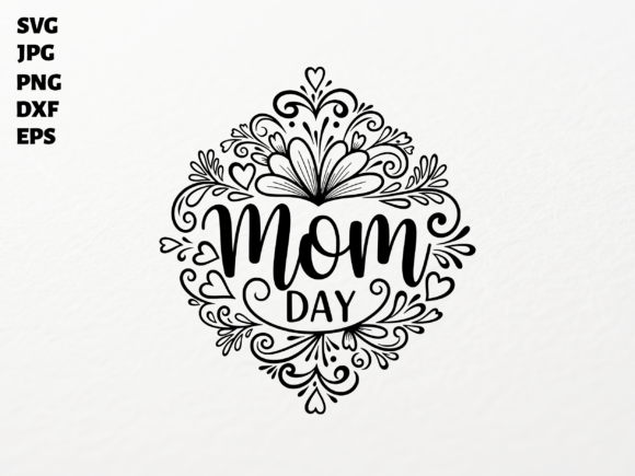 Mom Day Floral Hearts SVG for Cricut: A Graphic Design Asset for Crafts and Local Branding