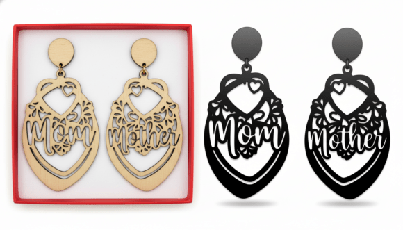 Mom Mother Heart Floral Laser Cut Graphics for Meaningful Crafts