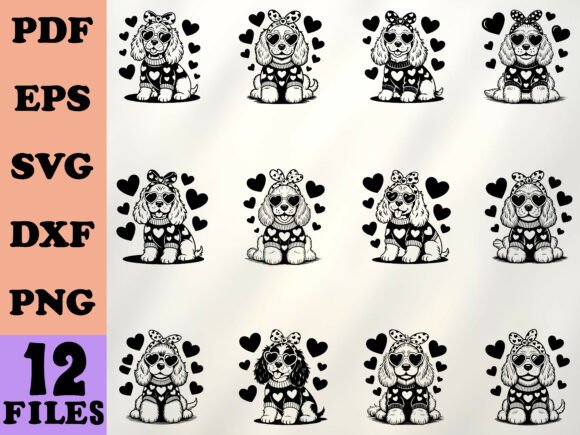 Valentine Dog Lover Cocker Spaniel: A Versatile Graphic for Crafts and Graphics
